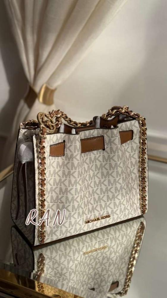 Mk Mina Small Signature Logo Chain Crossbody Bag