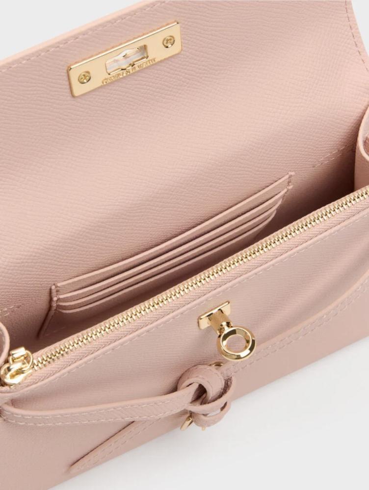 Tricha Knotted-Belt Top Handle Bag - Pink