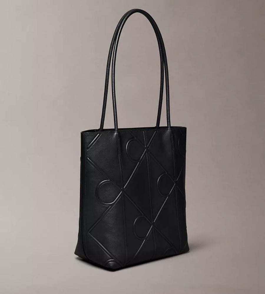 Embossed Emblem Logo Small Tote Bag