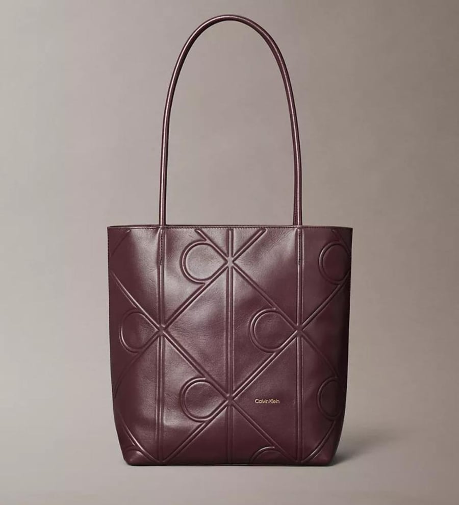 Embossed Emblem Logo Small Tote Bag