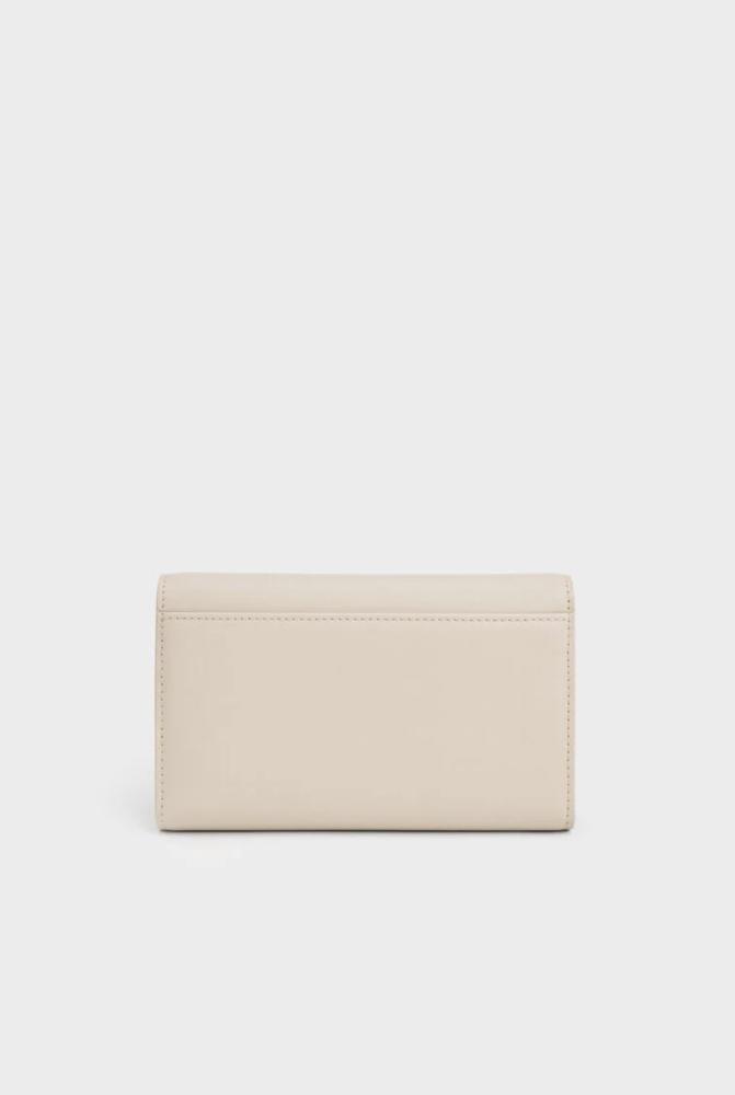 Octavia Front Flap Long Wallet - Ivory