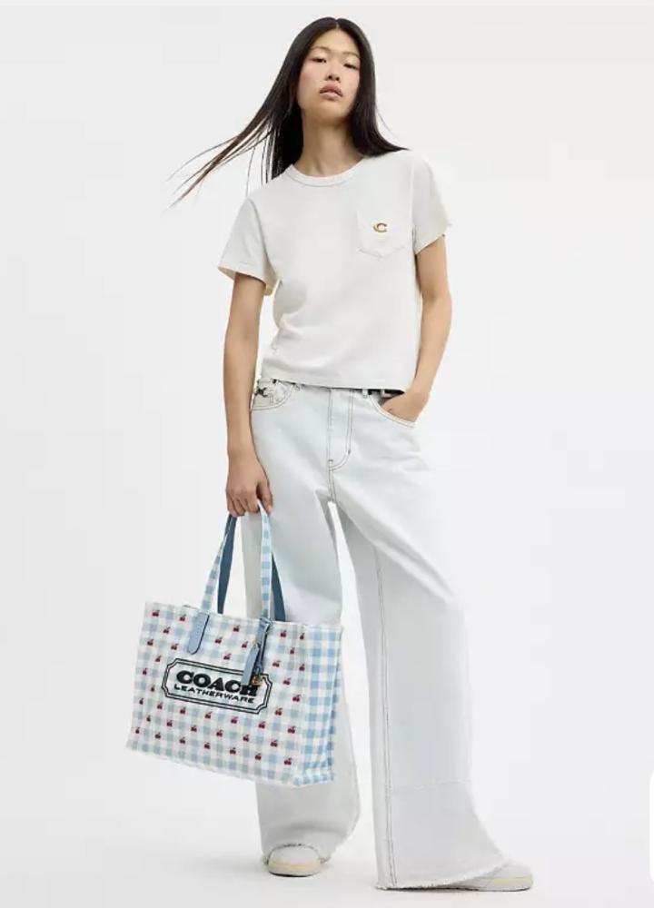 Tote Bag With Gingham Print