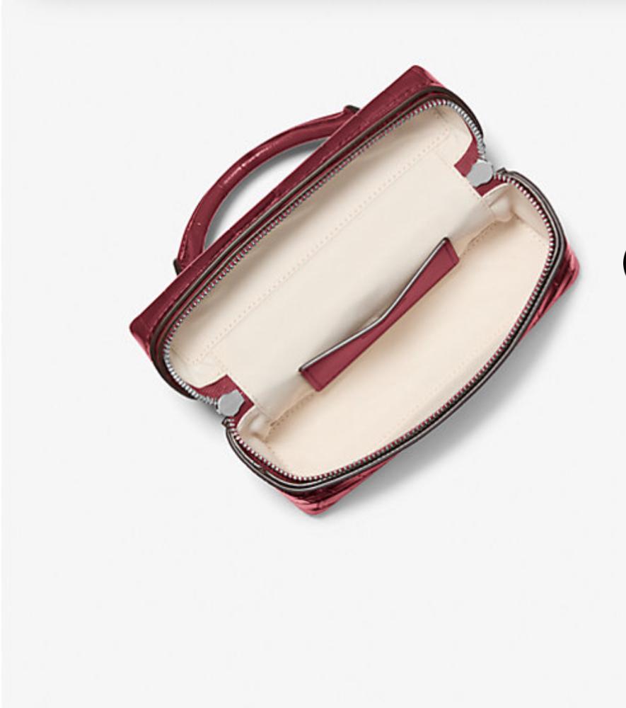 ‏ Jana Extra-Small Crocodile Embossed Leather Crossbody Bag
