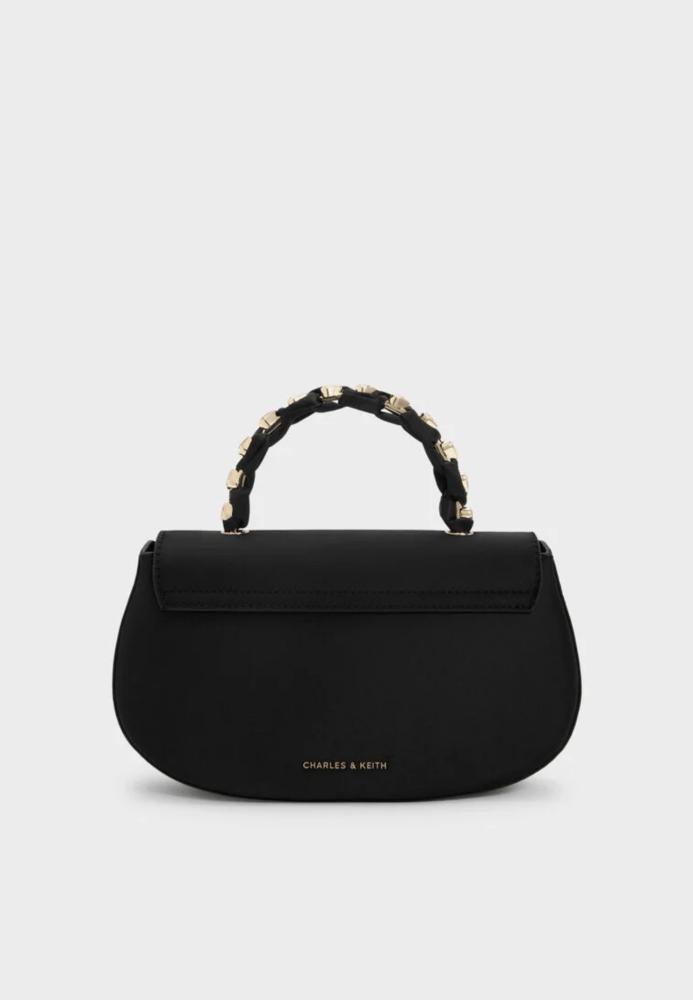 Eilian Braided Top Handle Bag - Black