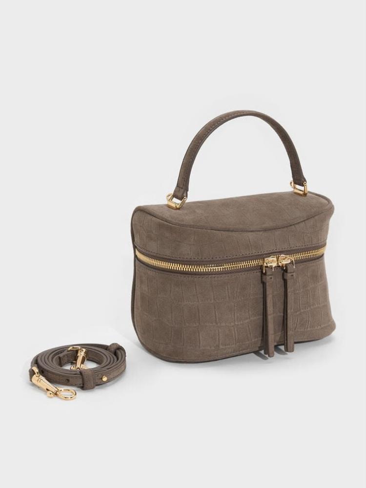 Pansy Croc-Effect Vanity Bag