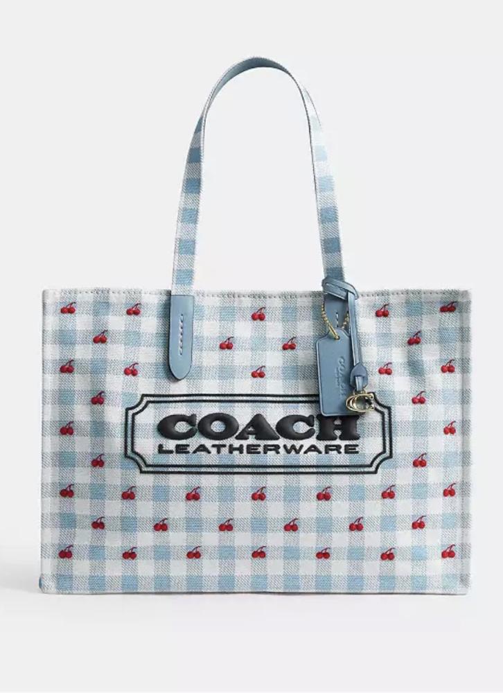 Tote Bag With Gingham Print