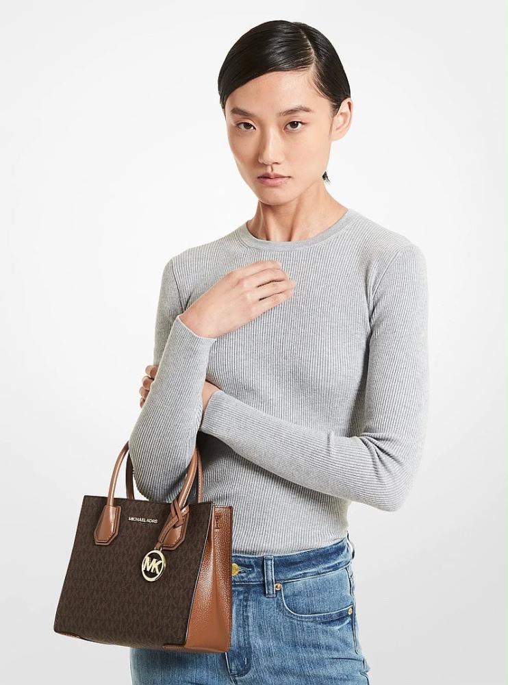 Voyager Large Color-Block Signature Logo Tote Bag