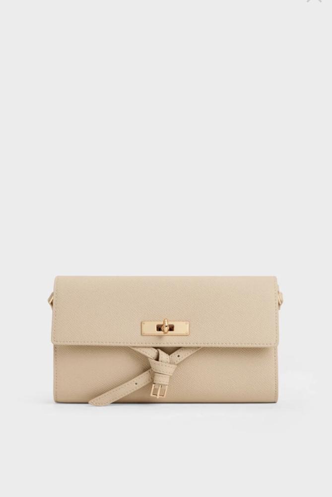 Tricha Knotted-Belt Crossbody Bag - Sand Beige