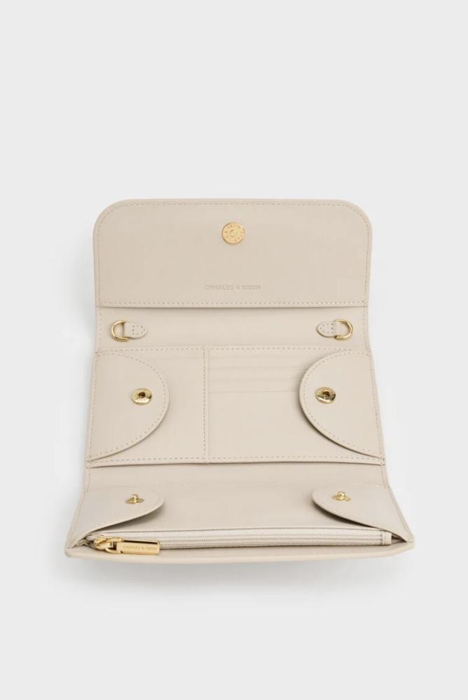 Octavia Front Flap Long Wallet - Ivory