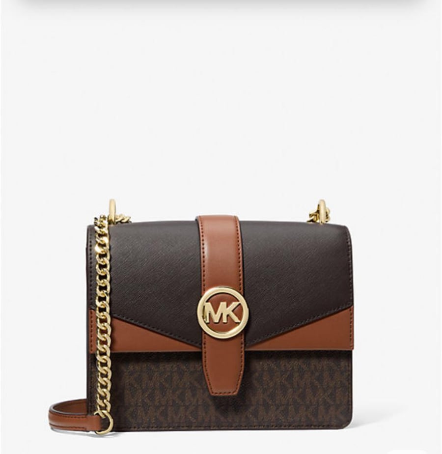 Greenwich Small Color-Block Signature Logo Crossbody Bag