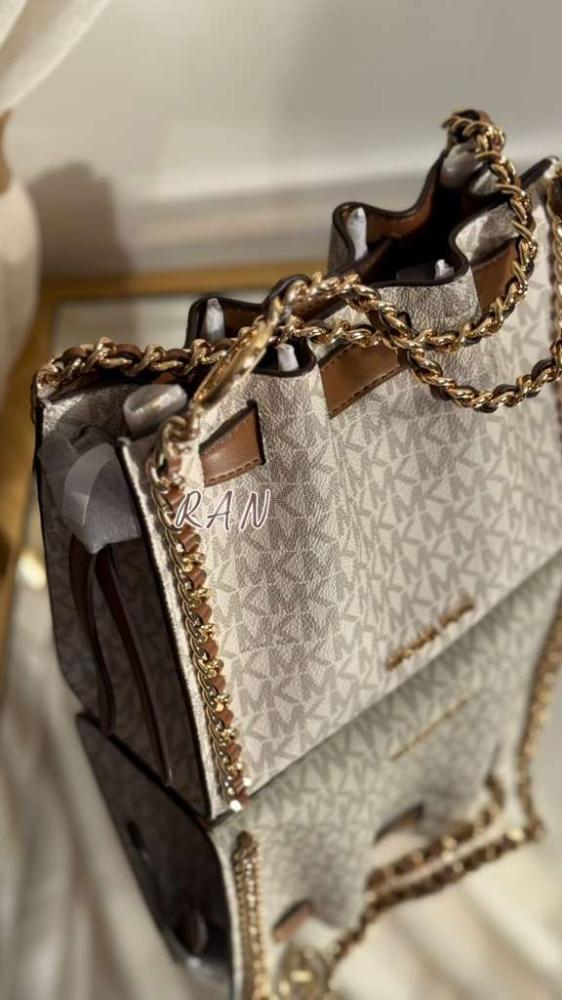 Mk Mina Small Signature Logo Chain Crossbody Bag