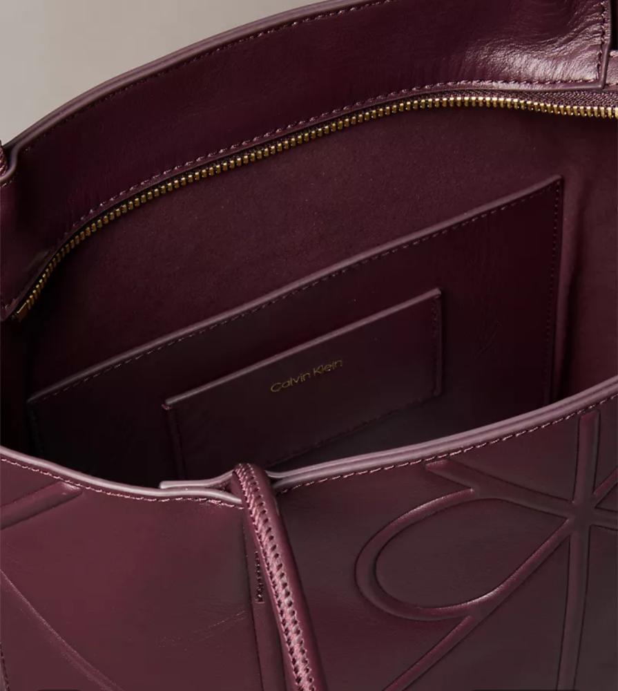 Embossed Emblem Logo Small Tote Bag
