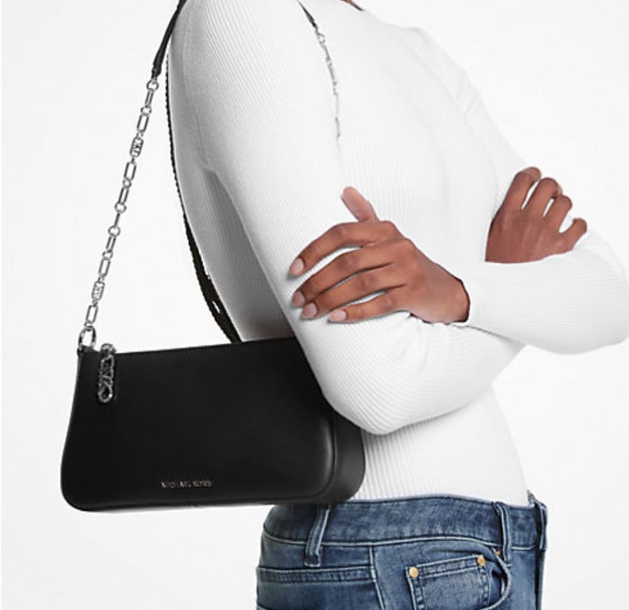 Empire Medium Leather Chain-Link Pochette