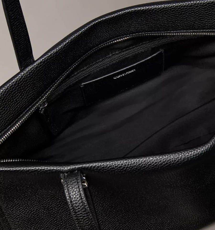 Emblem Logo Hardware Pebble Tote Bag
