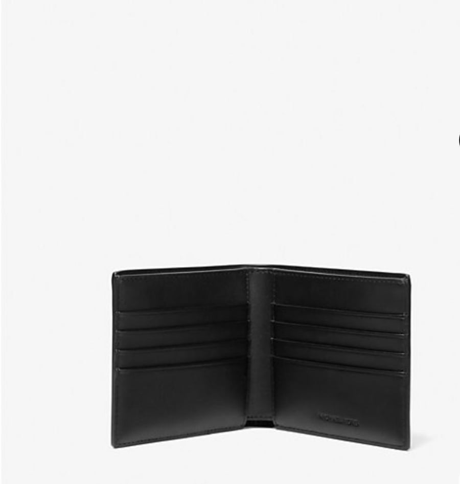 Signature logo billfold wallet and belt gift set