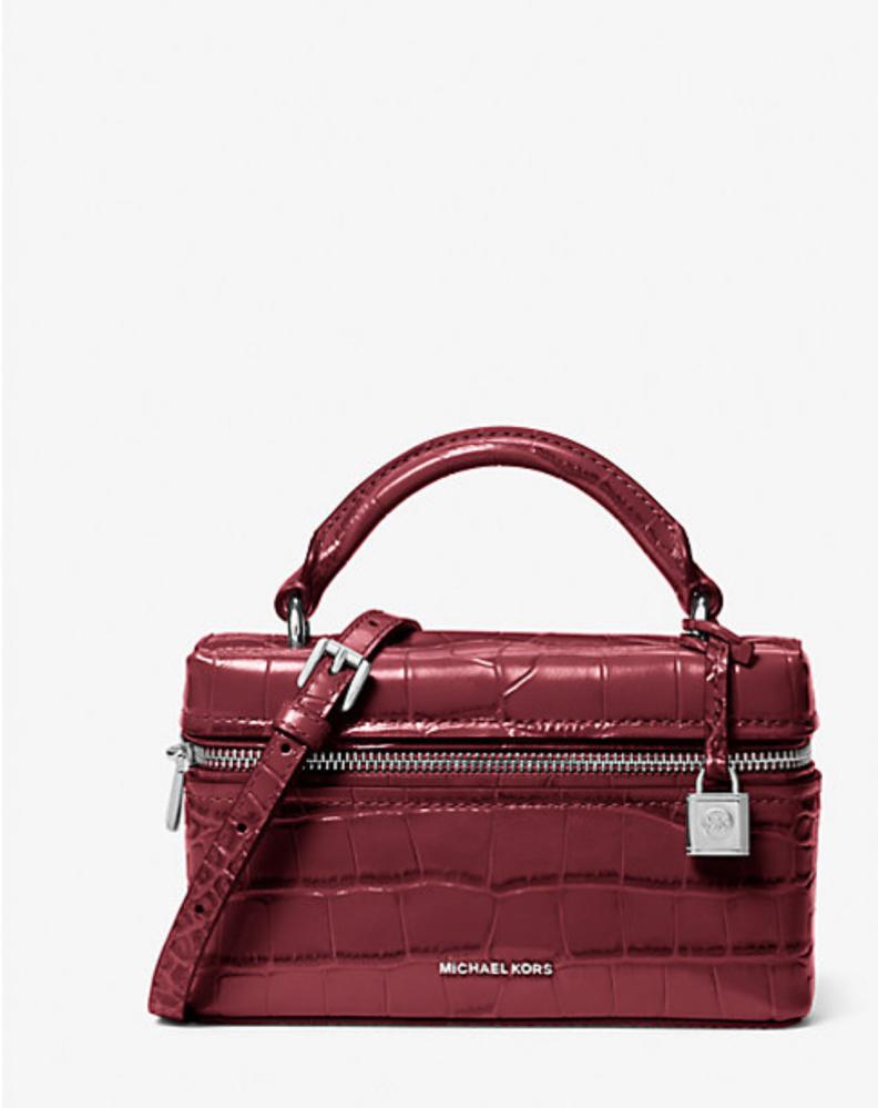 ‏ Jana Extra-Small Crocodile Embossed Leather Crossbody Bag