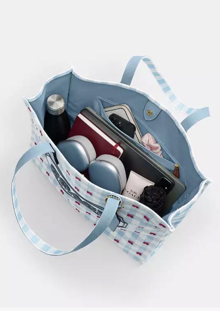 Tote Bag With Gingham Print
