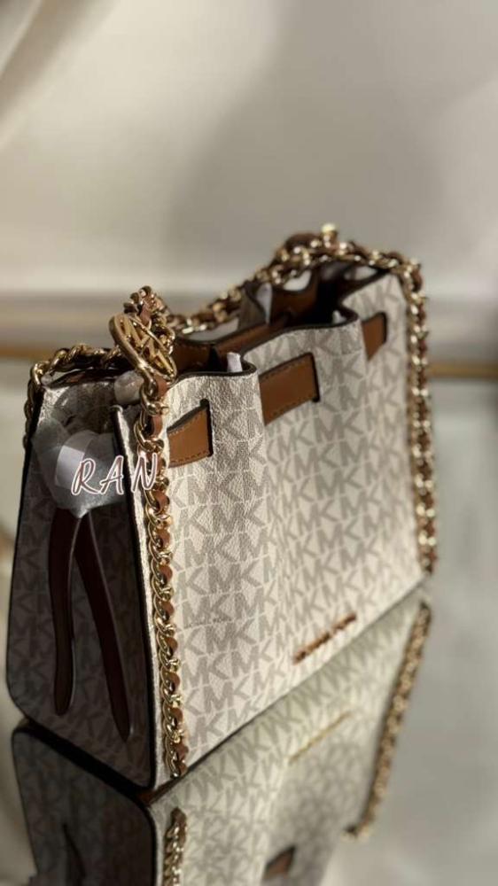 Mk Mina Small Signature Logo Chain Crossbody Bag
