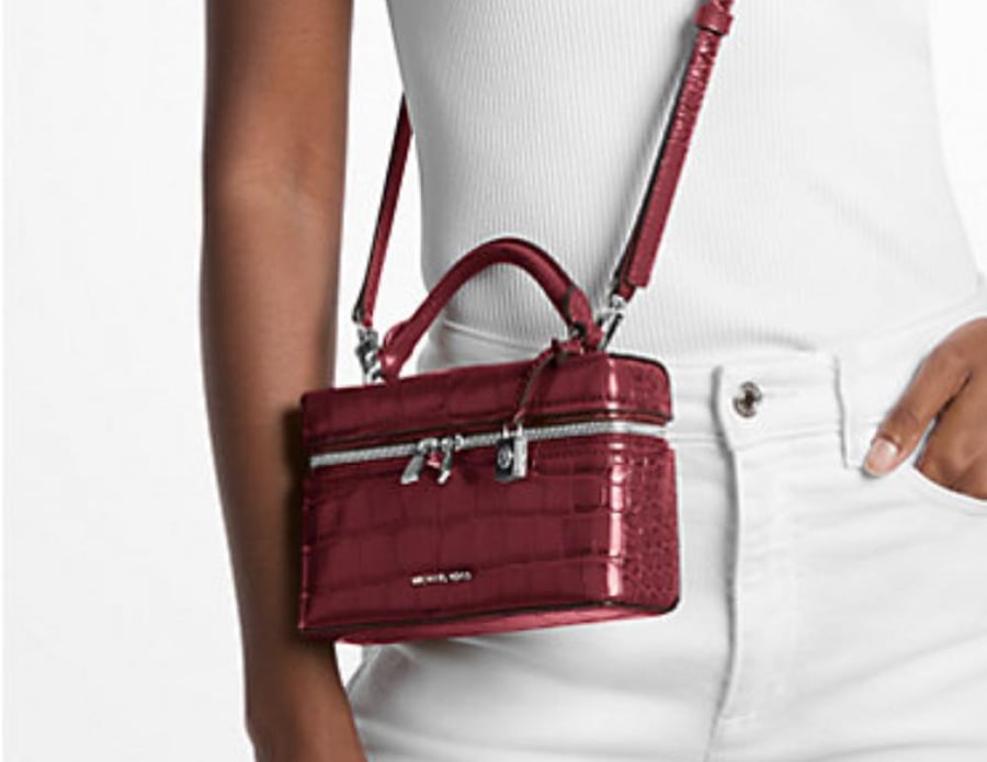 ‏ Jana Extra-Small Crocodile Embossed Leather Crossbody Bag