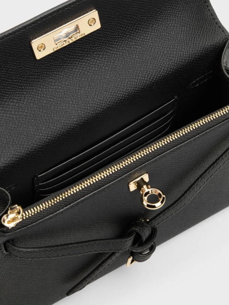 Tricha Knotted-Belt Top Handle Bag - Black