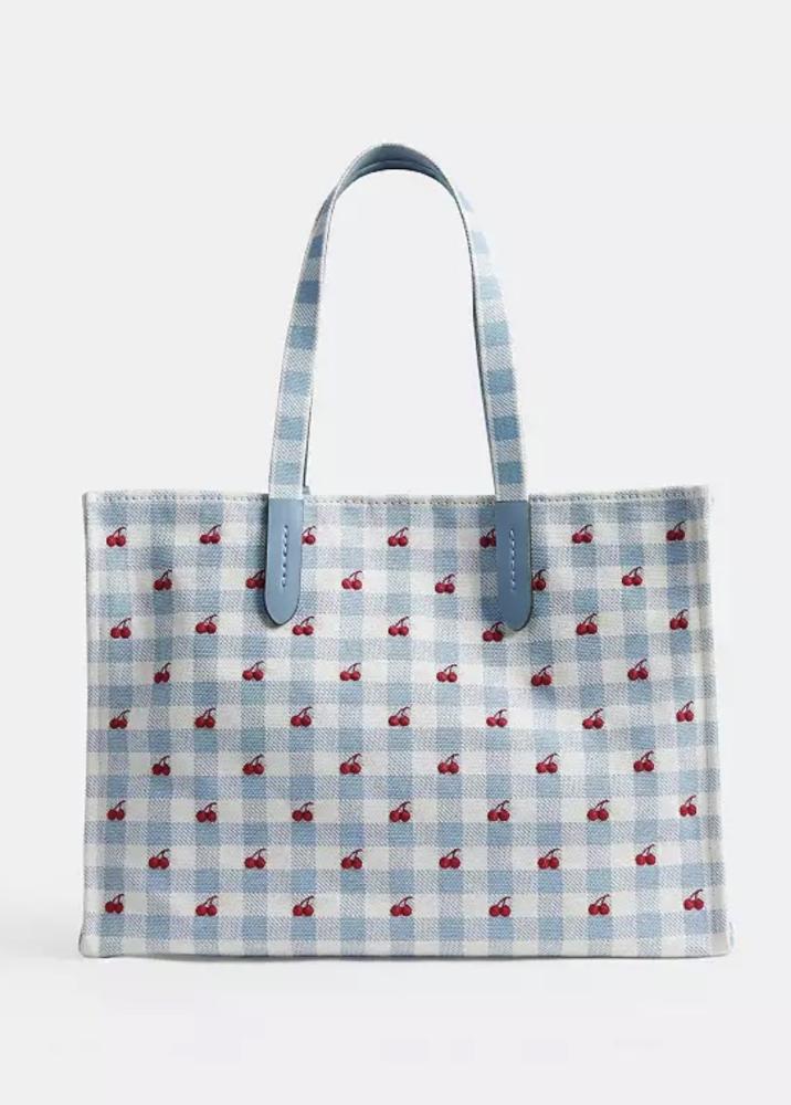 Tote Bag With Gingham Print