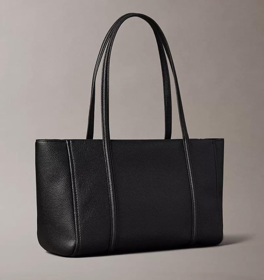 Emblem Logo Hardware Pebble Tote Bag