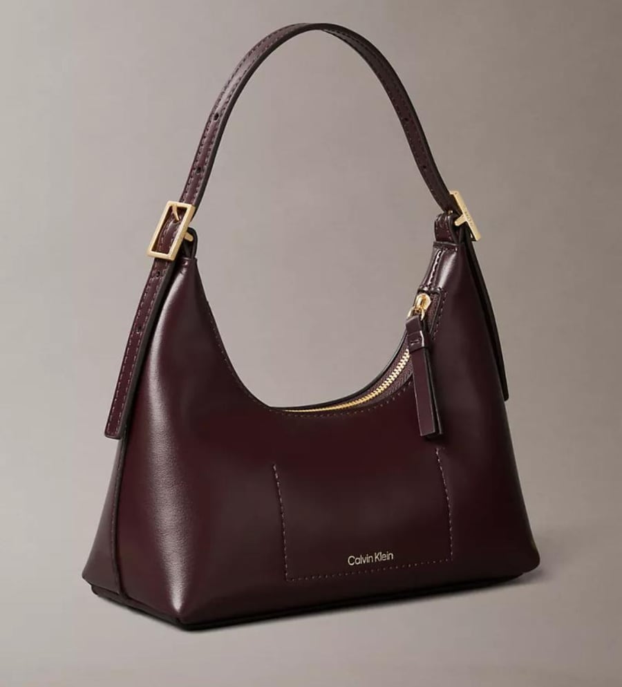 شنطة كالفن كلاين  ‏Emblem Logo Leather Small Shoulder Bag