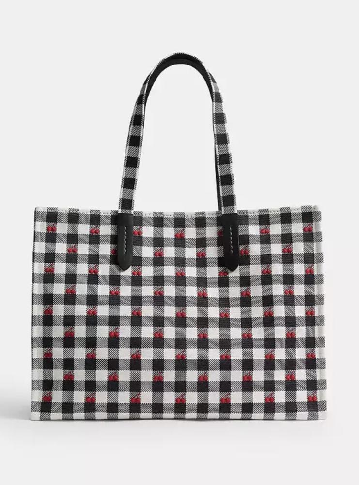 Tote Bag With Gingham Print