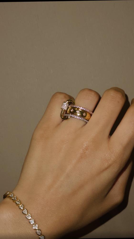 Bold Star Lock Ring Set