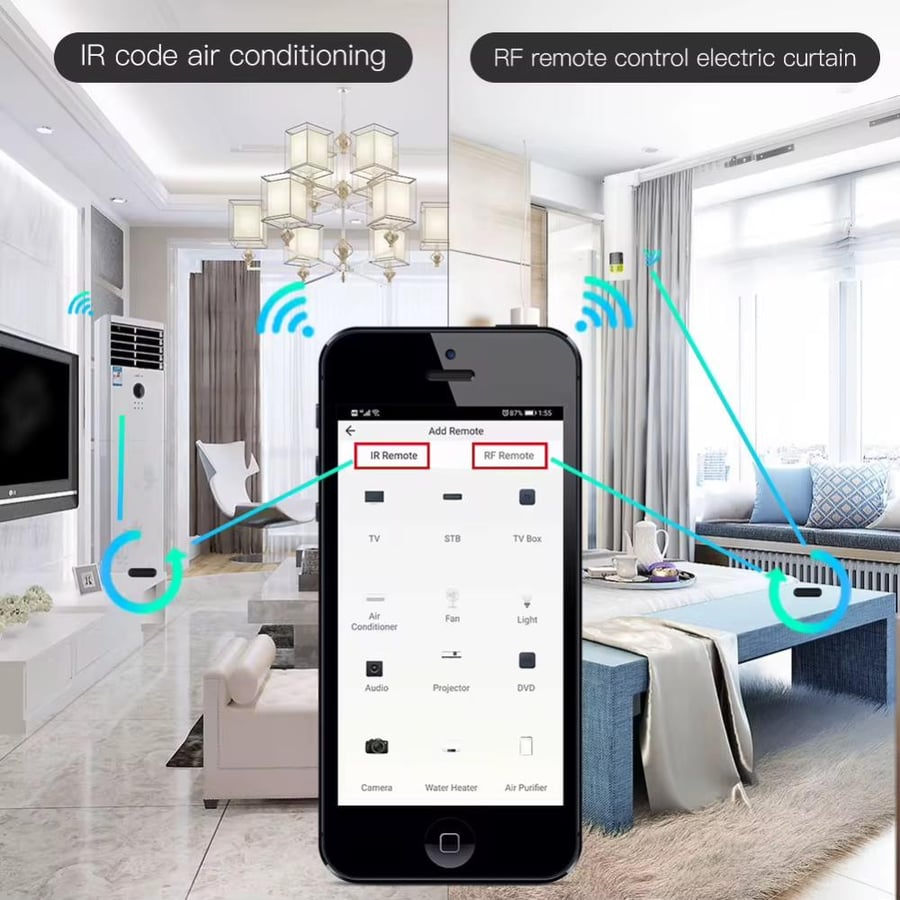 وحدة تحكم ذكية بديل الريموت wifi ، تصميم مكعبي انيق وصغير الحجم