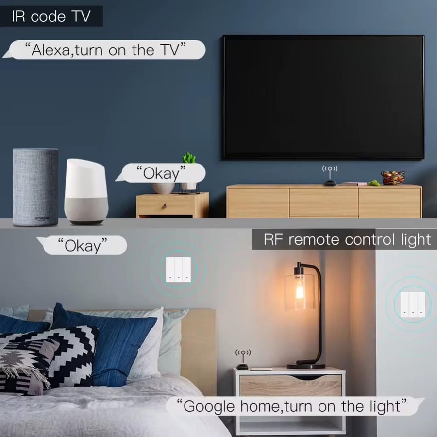 وحدة تحكم ذكية بديل الريموت wifi ، تصميم مكعبي انيق وصغير الحجم