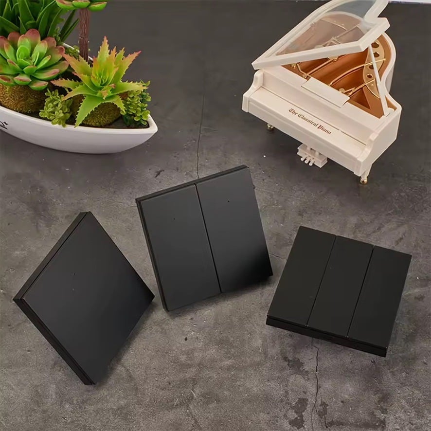 Smart triple WiFi plastic lighting key in two colors black and white