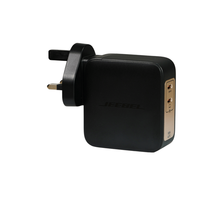 JEEBEL Turbon GaN 100W PD – شاحن جداري سريع بمنفذي USB-C