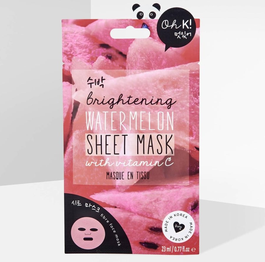قناع الوجه oh k بخلاصة اوراق البطيخ بفيتامين سي لترطيب البشرة OH K BRIGHTENING WATERMELON SHEET MASK