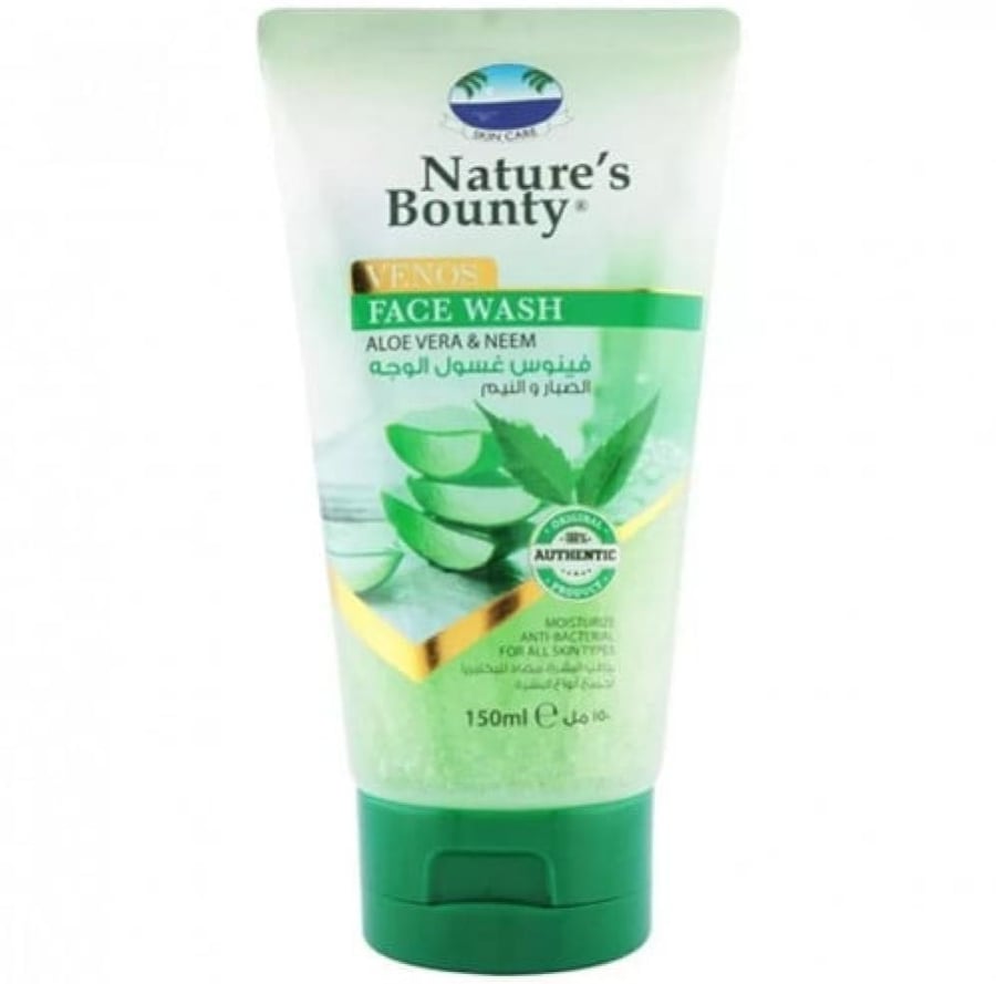 ناتشورس باونتي فينوس غسول الوجه بالصبار والنيم 150 مل natures bounty venos face wash aloe vera and neem