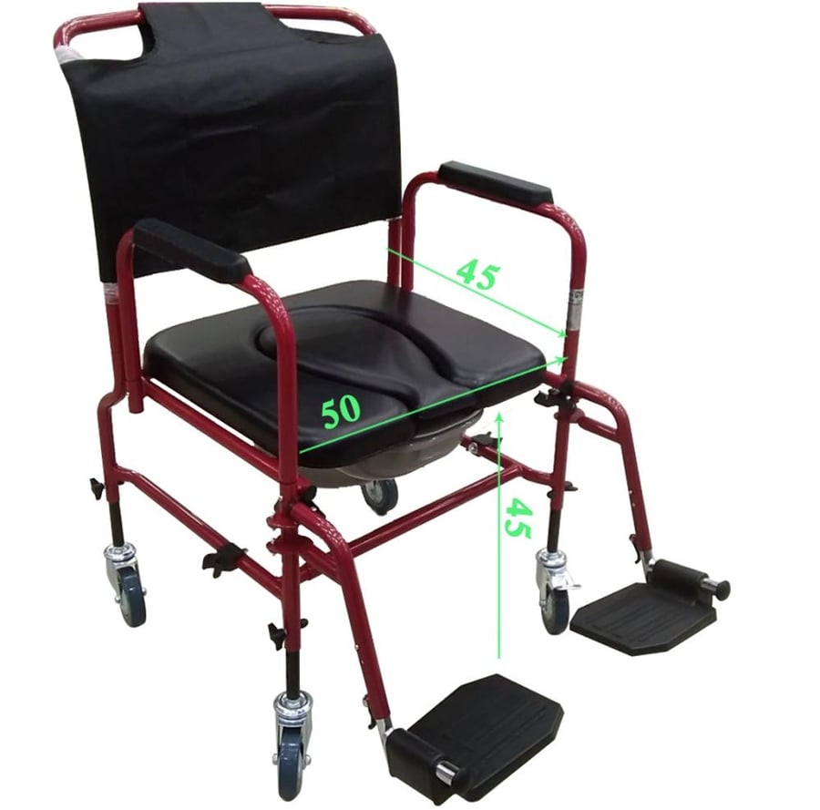 كرسي حمام حديد بجلد وسط Bath chair