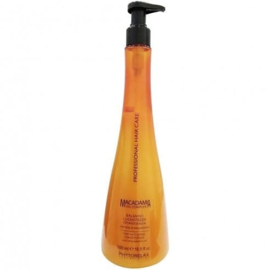 فايتوريلاكس بروفيشينال هاير كير بلسم مدعم بالمكاديميا للمعة فورية للشعر 500 مل PHYTORELAX LABORATORIES MACADAMIA OIL COMPLEX BALSAMO PROFESSIONAL HAIR CARE