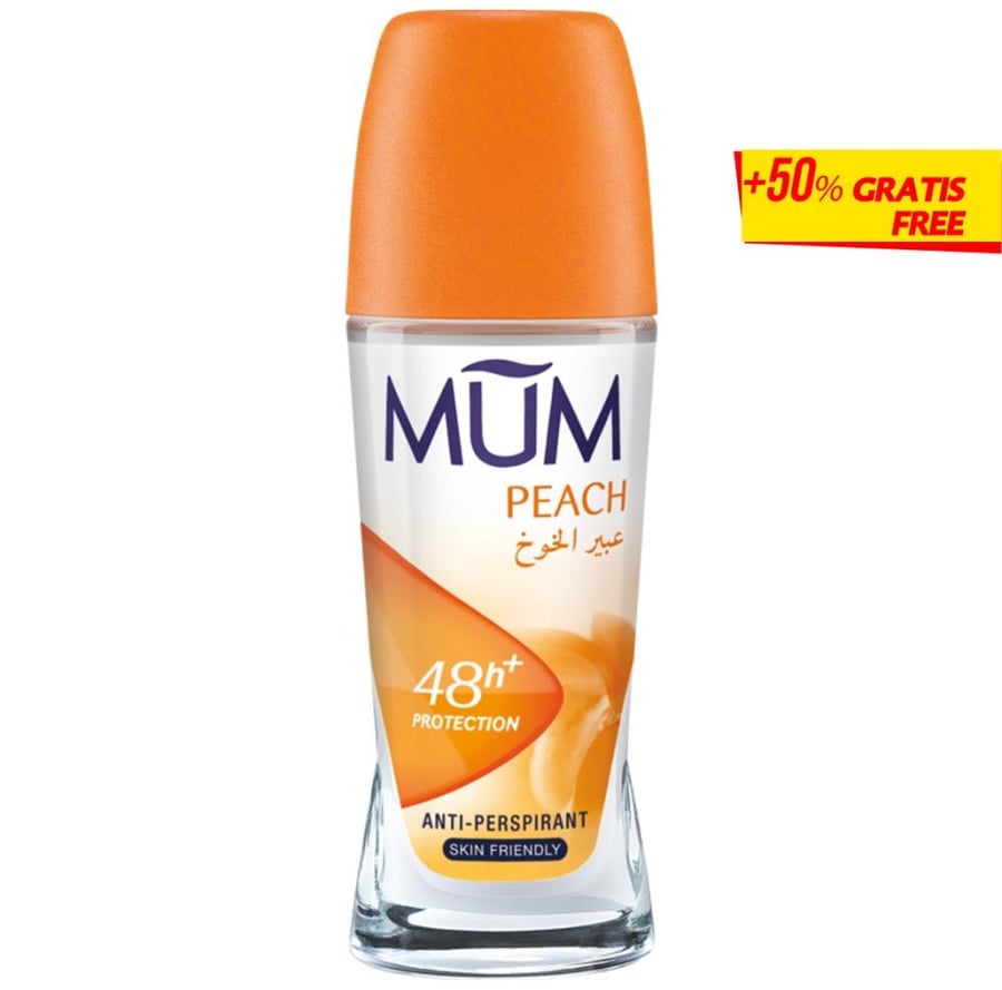 مزيل عرق مام بعبير الخوخ mum peach anti perspirant skin friendly 75m