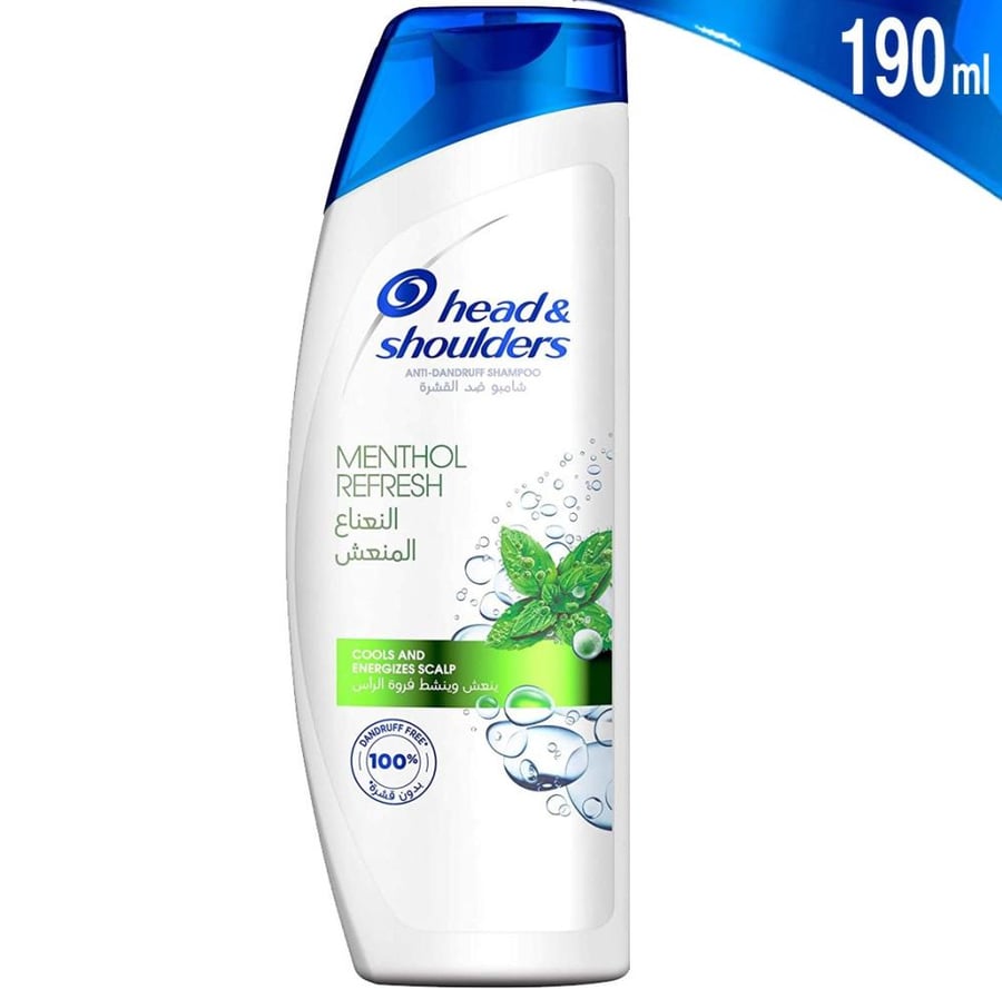 شامبو هيد آن شولدرز ضد القشرة النعناع المنعش 190مل head and shoulders anti dandruff shampoo menthol refresh