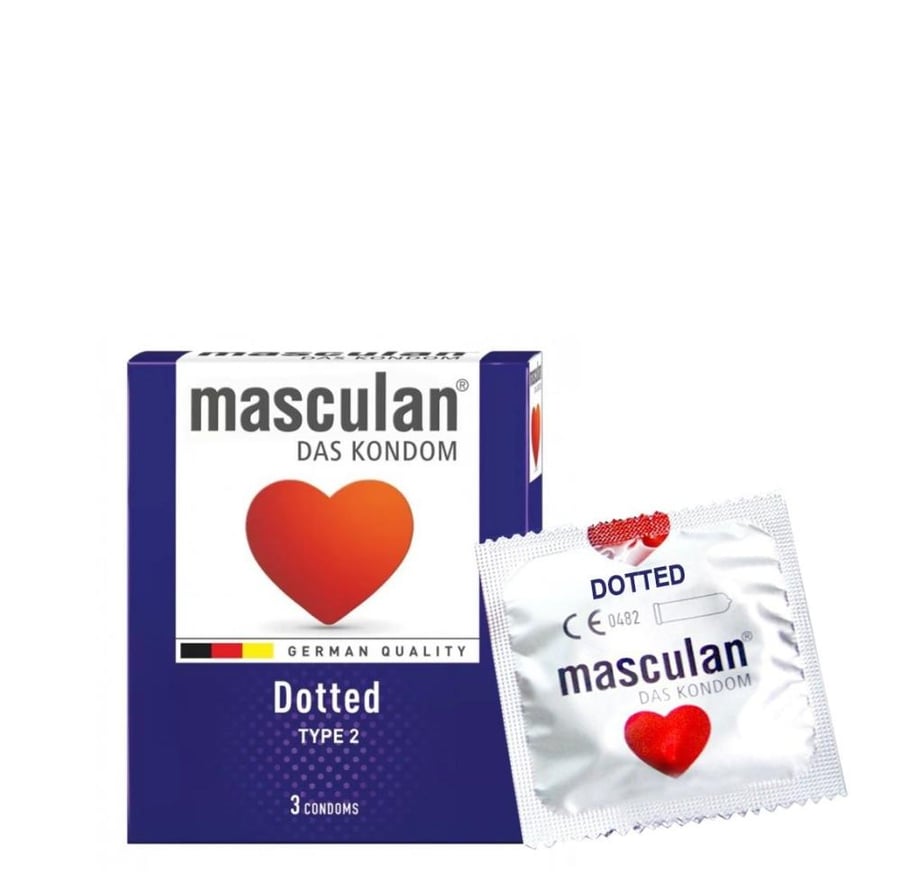 ماسكولان محبب دوتيد condoms masculan dotted ذكرية حميمية 4 كيس