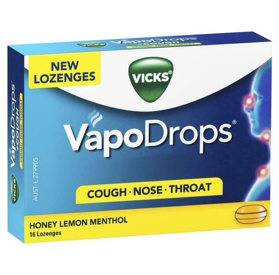 فيكس فابو دروبس منثول مع الليمون والعسل 16 قرص VICKS VAPO DROPS HONY LEMON MENTHOL