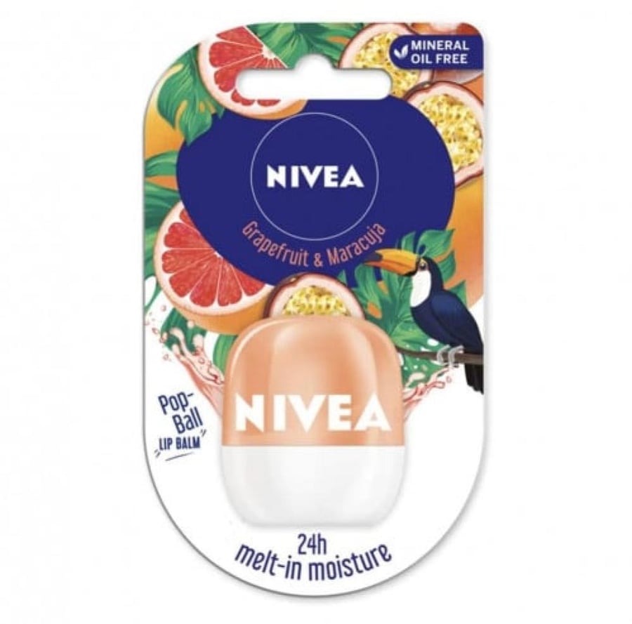 نيفيا مرطب شفاة 7 جرام بنكهة الجريب فروت والماراكوجا NIVEA POP BALL