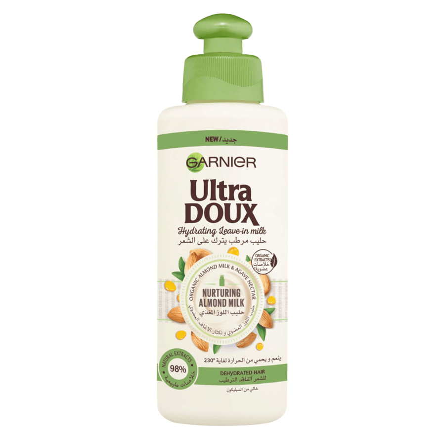 غارنييه GARNIER ULTRA DOUX حليب اللوز المغذي مرطب يترك على الشعر 200 مل