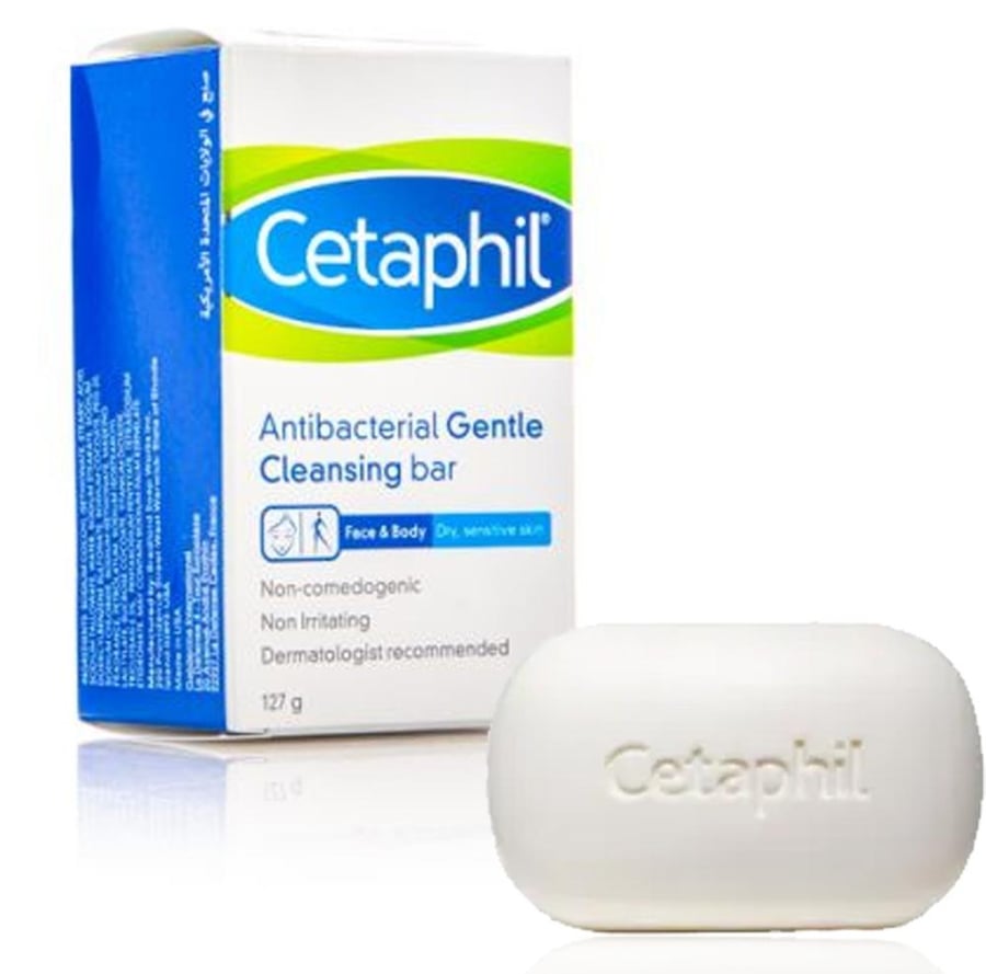 سيتافيل صابونة ملطف مضاد للبكتيريا للبشرة الحساسة للوجه والجسم 127 جرام CETAPHIL ANTIBACTERIAL GENTEL CLEANSING BAR PAIN NETTOYANT DOUX