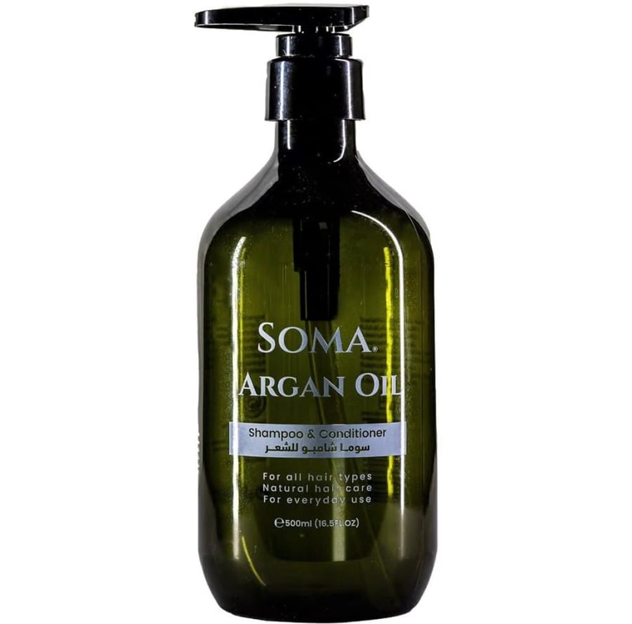 سوما شامبو وبلسم ملطف للشعر بزيت الارجان الطبيعي 500مل soma argan oil shampoo and conditioner
