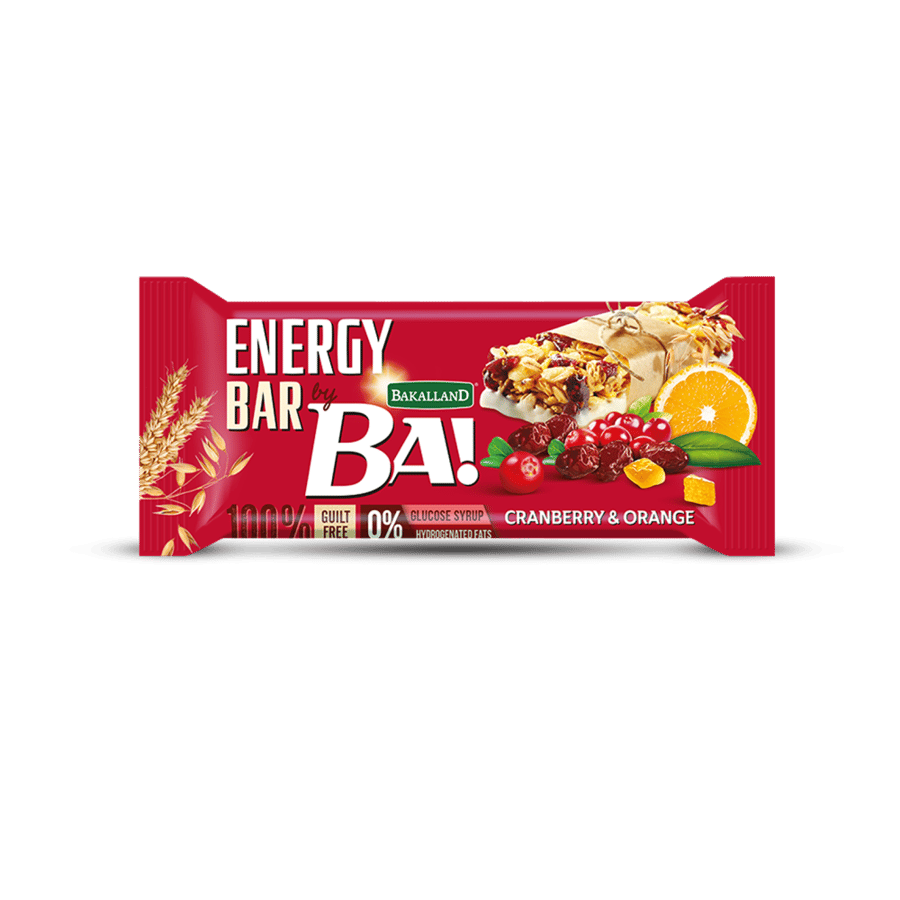 باكلاند انرجي بار بالتوت البري وقشر البرتقال مع محليات 40 جرام BAKALLAND ENERGY BAR