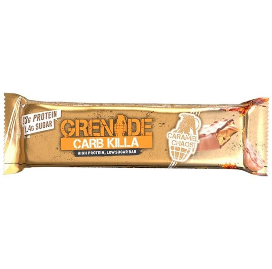 غريناد كارب كيلا لوح عالي البروتين بنكهة الكراميل 60 جرام GRENADE CARB KILLA CARAMEL CHAOS