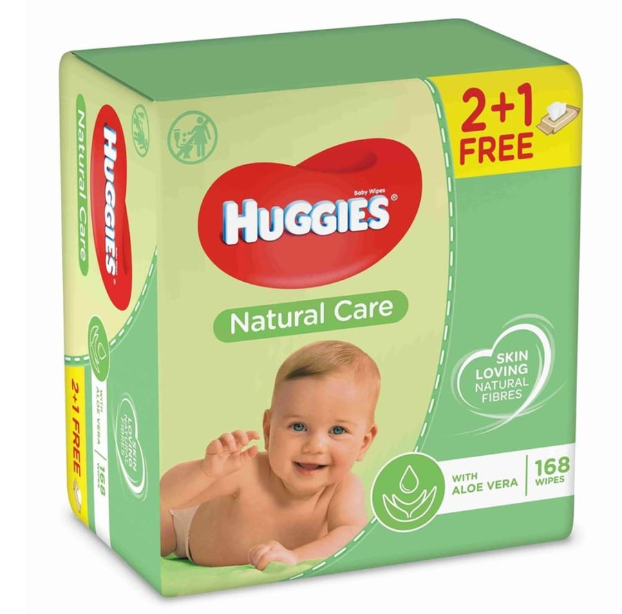 هجيس ناشورال كير مناديل مبللة للاطفال 168 منديل HUGGIES NATURAL CARE WIPES