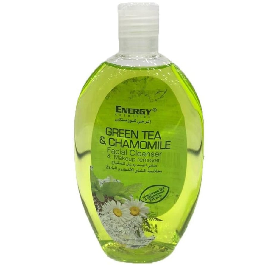 انرجي كوزماتيكس غسول مزيل مكياج منقي للوجه بخلاصة الشاي الاخضر والبابونج 235مل ENERGY COSMETICS GREEN TEA   CHAMOMILW FACIAL CLEANSER   MAKEUP REMOVER