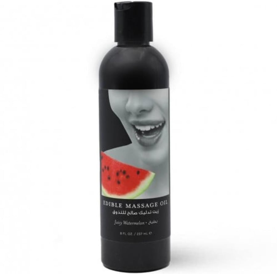 ايرثلي بودي ايديبل زيت تدليك مساج صالح للتذوق بطعم البطيخ 237 مل EDIBLE MASSAGE OIL JUICY WATERMELON